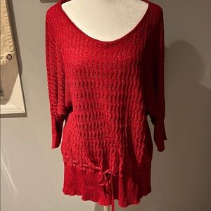 Red Women's Sweater Crew Neck